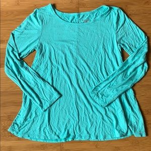 Glittery Turquoise Long Sleeve Shirt